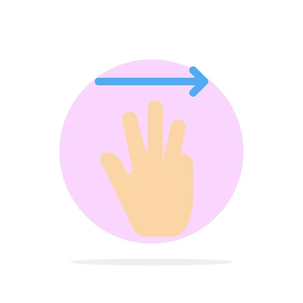 Hand, hand cursor, omhoog, rechts abstracte cirkel achtergrond platte Col — Stockvector