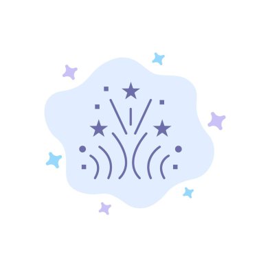 Yangın, Firework, Love, Soyut Bulut Backgr Üzerinde Düğün Mavi Simge