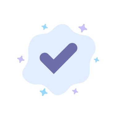 Soyut Bulut Arka Planda İyi Mavi Simgesini Kontrol Et, Tamam, İşaretle, İyi Mavi Simgesi