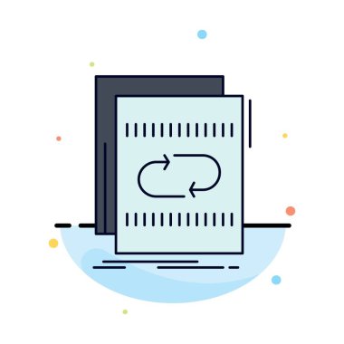 Ses, dosya, döngü, mix, ses Düz Renk Simgesi Vektör