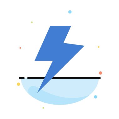 Güç, Şarj, Elektrik Soyut Düz Renk Simgesi Şablonu