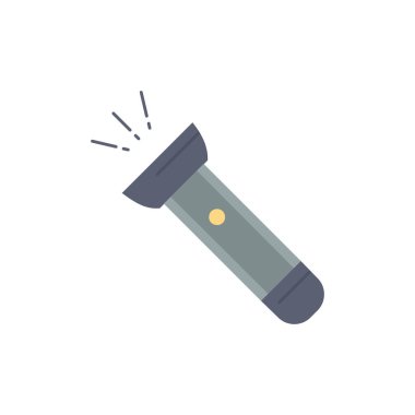 meşale, ışık, flaş, kamp, yürüyüş Düz Renk Simge Vektör