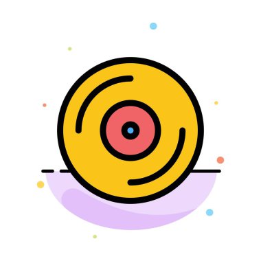 Cd, Dvd, Studio Abstract Düz Renk Simgesi Şablonu