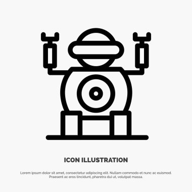 Robot, Teknoloji, Oyuncak Hattı Simge Vektör