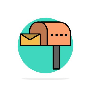 Letterbox, E-posta, Posta Kutusu, Kutu Soyut Daire Arka Plan Düz c