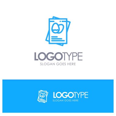 Pasaport, Yumurta, Yumurta, Slogan için Paskalya Mavisi Anahat Logo Yeri