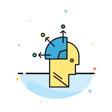 Kullanıcı, Man, Zihin Programlama, Sanat Soyut Düz Renk Simge Templa