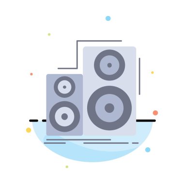 Ses, hifi, monitör, hoparlör, stüdyo Düz Renk Simge Vektör