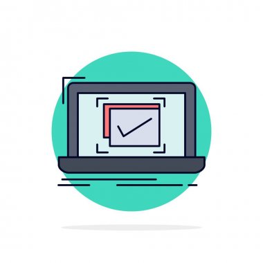 sistem, izleme, kontrol listesi, İyi, Ok Düz Renk Simgesi Vektör