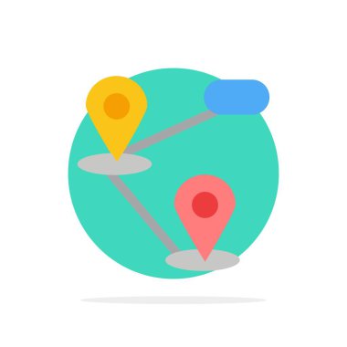 GPS, konum, harita soyut daire arka plan düz renk simgesi