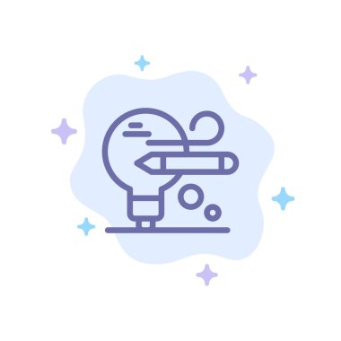 Ampul, Kalem, Soyut Bulut Arka Plan Eğitim Mavi Simge