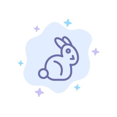 Tavşan, Paskalya, tavşan mavi soyut bulut arka planda simgesi