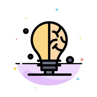 Ampul, Fikir, Bilim Soyut Düz Renk Simgesi Şablonu