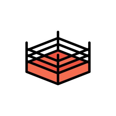 Boks, yüzük, güreş düz renk simgesi. Vektör simgesi Banner Tem