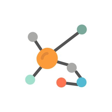 Atom, Biyokimya, Biyoloji, Dna, Genetik Düz Renk Simgesi. Vektör