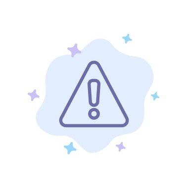 Uyarı, Tehlike, Uyarı, Soyut Bulut Backgro'da Mavi Simge İşareti