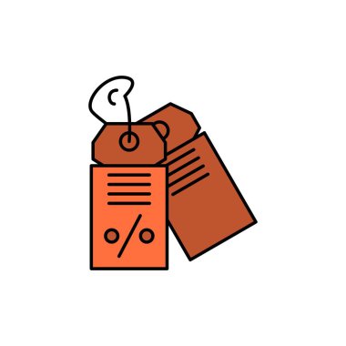 Etiket, İş, İndirim, Satış Düz Renk Simgesi. Vektör simgesi ba