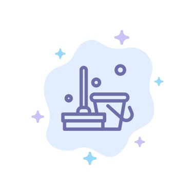 Süpürge, Temiz, Temizlik, Sweep Mavi Simge Soyut Bulut Backgr