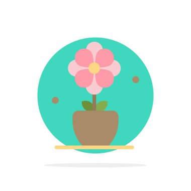 Çiçek, Şimdiki Zaman, Lale, Bahar Soyut Daire Arka Plan Düz c