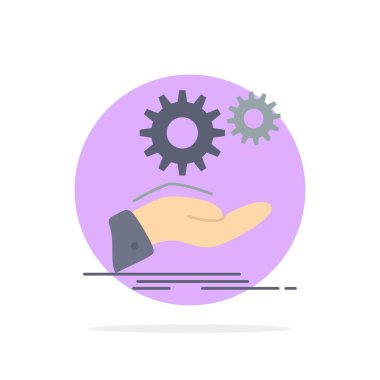 çözüm, el, fikir, dişli, hizmetler Düz Renk Simge Vektör