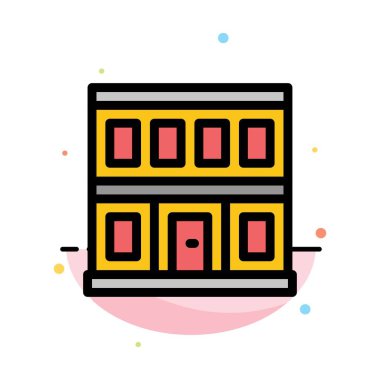 İnşaat, Kapı, Ev, Bina Soyut Düz Renk Simgesi Tem