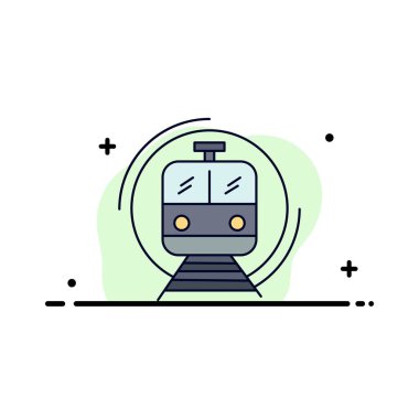 metro, tren, akıllı, toplu, ulaşım Düz Renk Simge Vektör