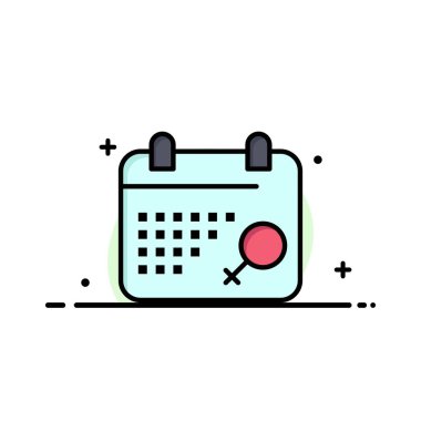 Takvim, Sembol, Plan İş Düz Çizgi Dolu Simge Vektör Ba