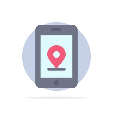 Mobil, Internet, Konum Soyut Daire Arka Plan Düz renk