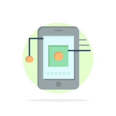 Mobil, Hücre, Donanım, Ağ Soyut Daire Arka Plan Düz 