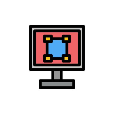 Kırpma, Grafik, Tasarım, Program, Uygulama Düz Renk Simgesi. V