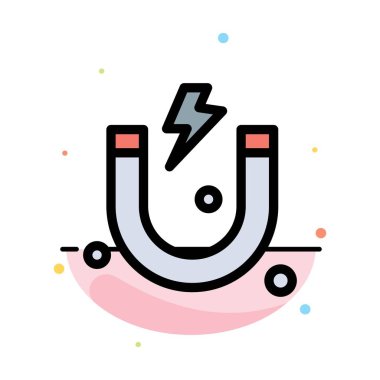 Attraction, Mıknatıs, Bilim Soyut Düz Renk Simgesi Şablonu