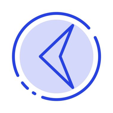 Ok, Geri, İşaret Mavi Noktalı Çizgi Simgesi