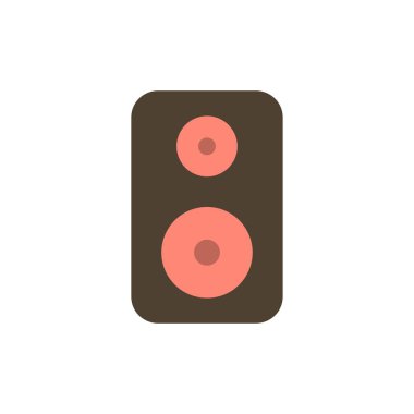 Konuşmacı, Woofer, Laud Düz Renk Simgesi. Vektör simgesi afiş Templ