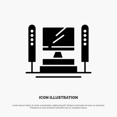 Bilgisayar, Bilgisayar, Sunucu, Cpu Katı Siyah Glyph Simgesi