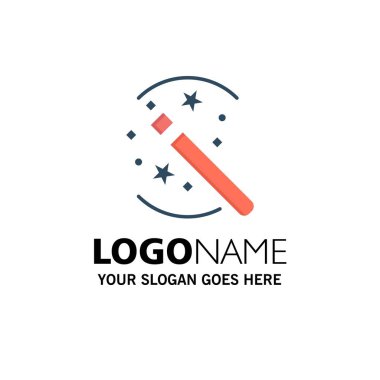 Tricks, Çözüm, Magic, Stick İş Logo Şablonu. Düz Colo