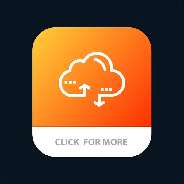Cloud, Informatique, Lien, Bouton d'application mobile de données. Android et IOS — Image vectorielle