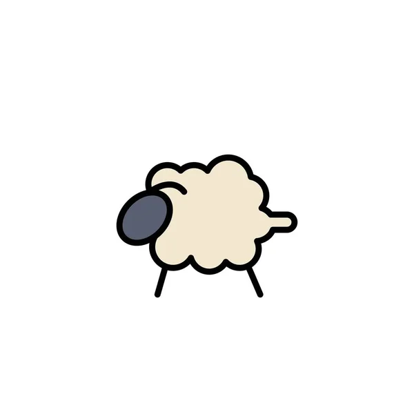 Agnello, pecora, lana, Pasqua Business Logo Template. Colore piatto — Vettoriale Stock