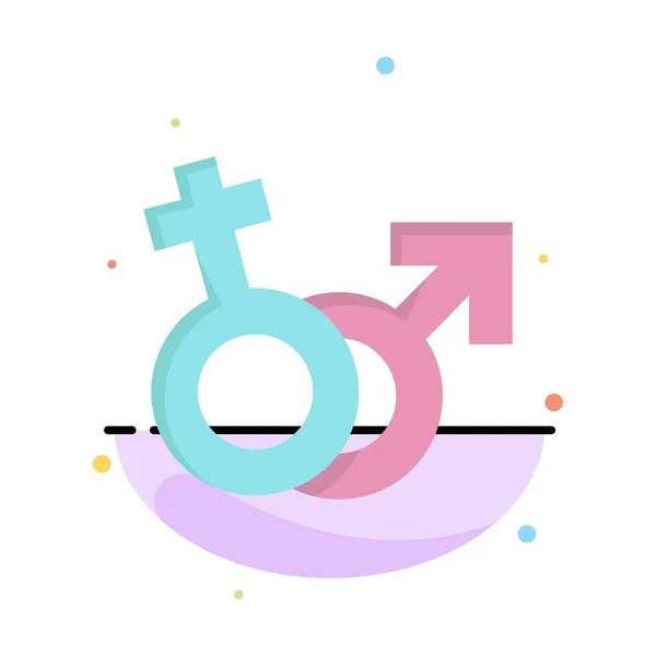 性别， 金星， 火星， 男性， 女性平面颜色图标矢量 — 图库矢量图片