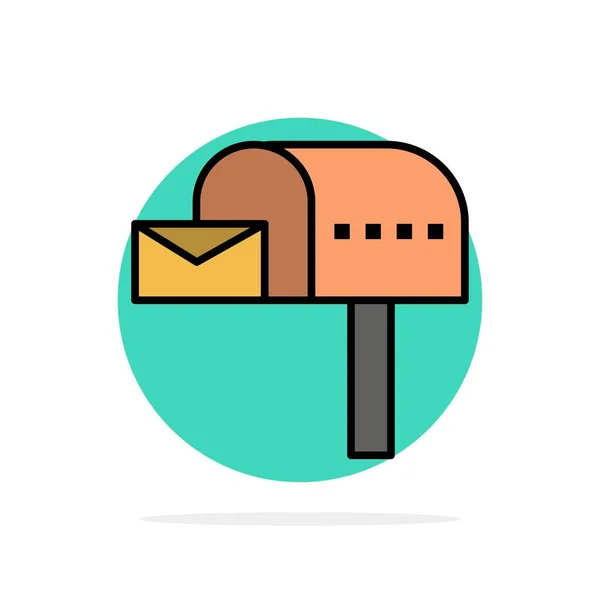 Letterbox, E-mail, postafiók, box absztrakt kör háttér Flat c — Stock Vector
