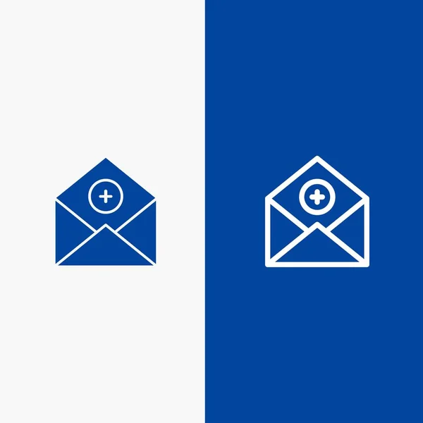 Añadir, Add-Mail, Comunicación, Email, Mail Line y Glyph Solid i — Archivo Imágenes Vectoriales