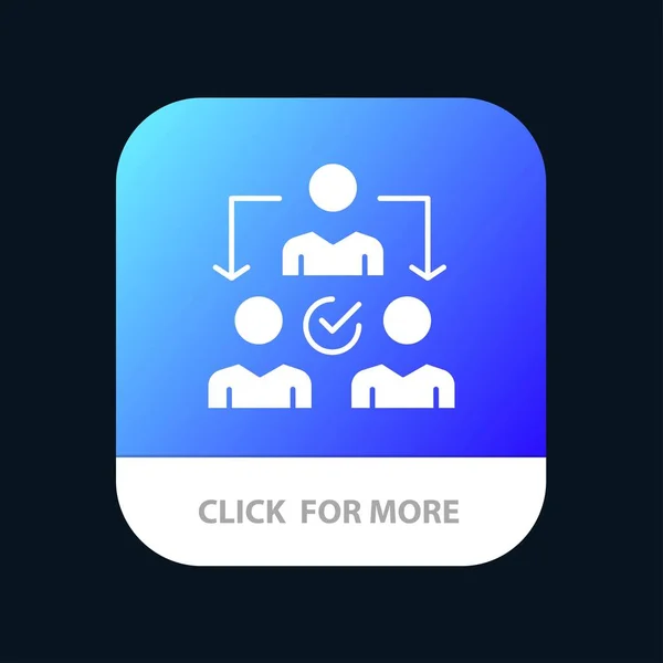 Atribuição, Delegado, Delegação, Distribuição Mobile App Botão — Vetor de Stock