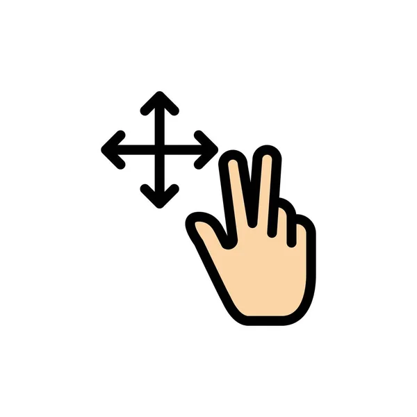 Finger, Gesture, Hold Flat Color Icon. Bandiera icona vettoriale Templ — Vettoriale Stock