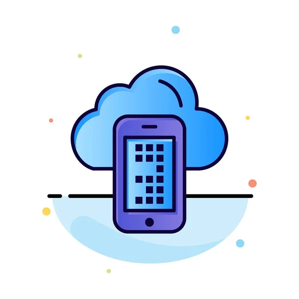 Nube, Computación, Móvil, Plantilla de icono de color plano abstracto celular — Vector de stock