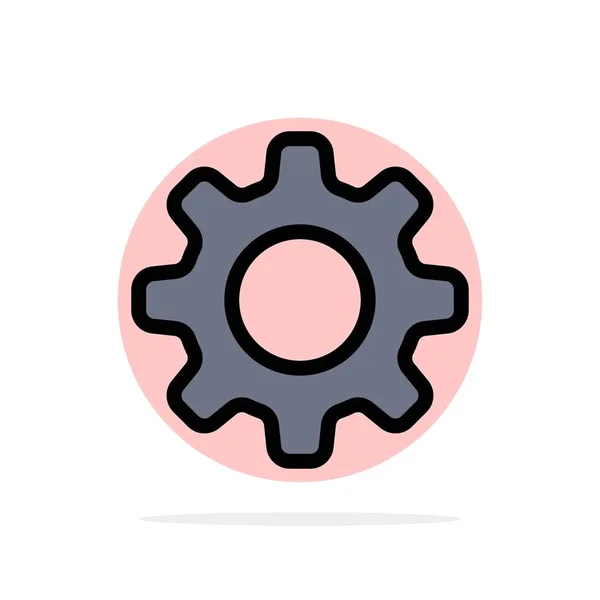 Cog, Setting, Gear Abstract Circle Background Flat color Icon — Stock Vector