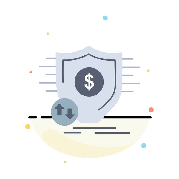 Finance, financier, argent, sécurisé, sécurité Flat Color Icon Vect — Image vectorielle