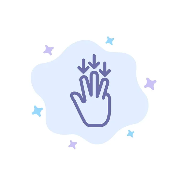 Δάχτυλο, κάτω, βέλος, χειρονομίες μπλε εικονίδιο στο αφηρημένο cloud Backgr — Διανυσματικό Αρχείο