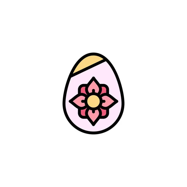 Decoração, Páscoa, Easter Egg, Egg Business Logo Template. Plano — Vetor de Stock