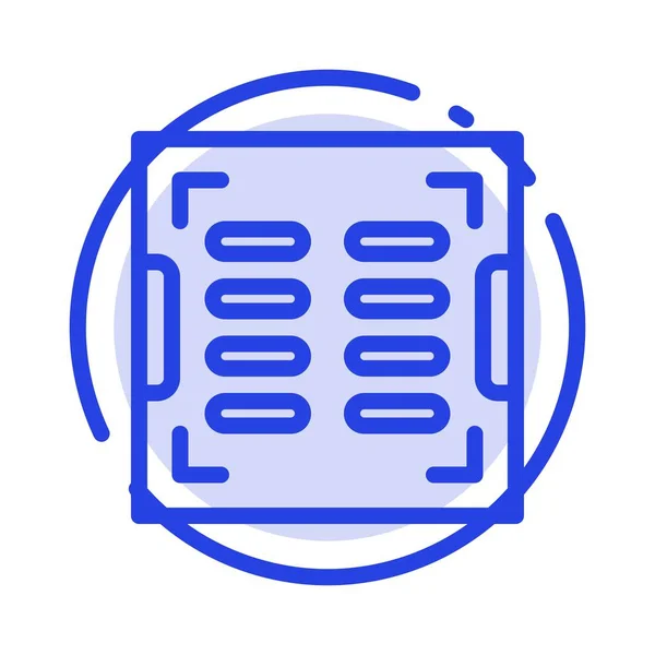 Badrum, konstruktion, avlopp, dränering Blå Prickig linje linje IC — Stock vektor