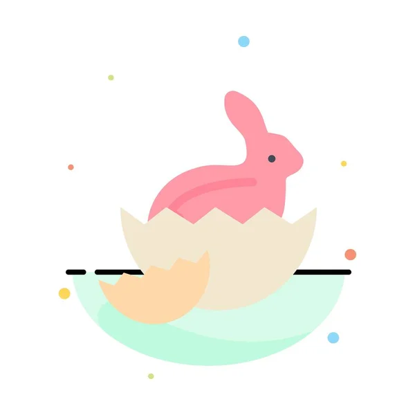 Modèle abstrait d'icône de couleur plate, lapin, Pâques, bébé, nature — Image vectorielle