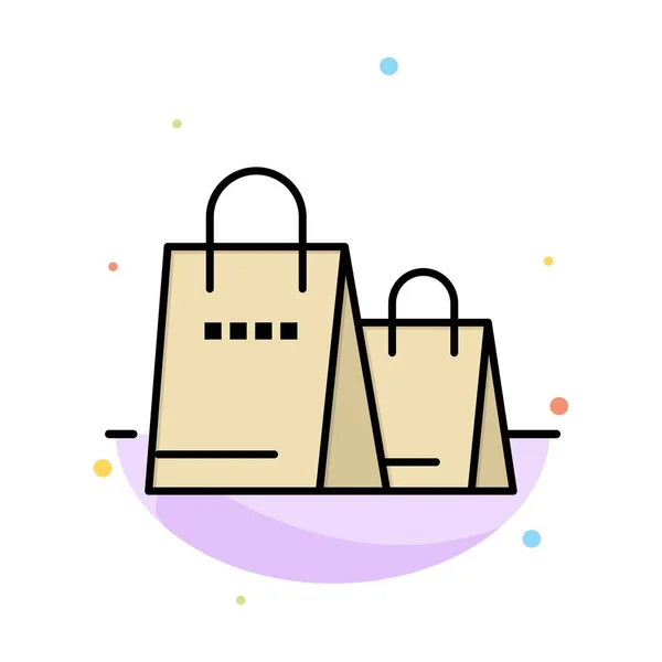 Bolso, Bolso, Compras, Tienda Plantilla de icono de color plano abstracto — Vector de stock